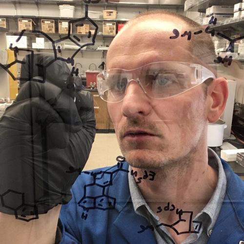 A photo of David Olson in his lab. 